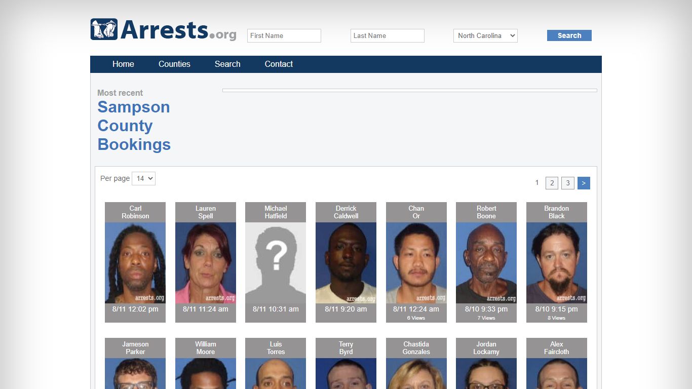 Sampson County Arrests and Inmate Search