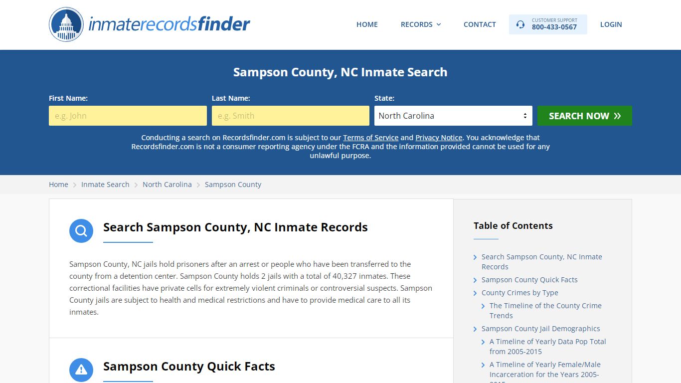 Sampson County, NC Inmate Lookup & Jail Records Online